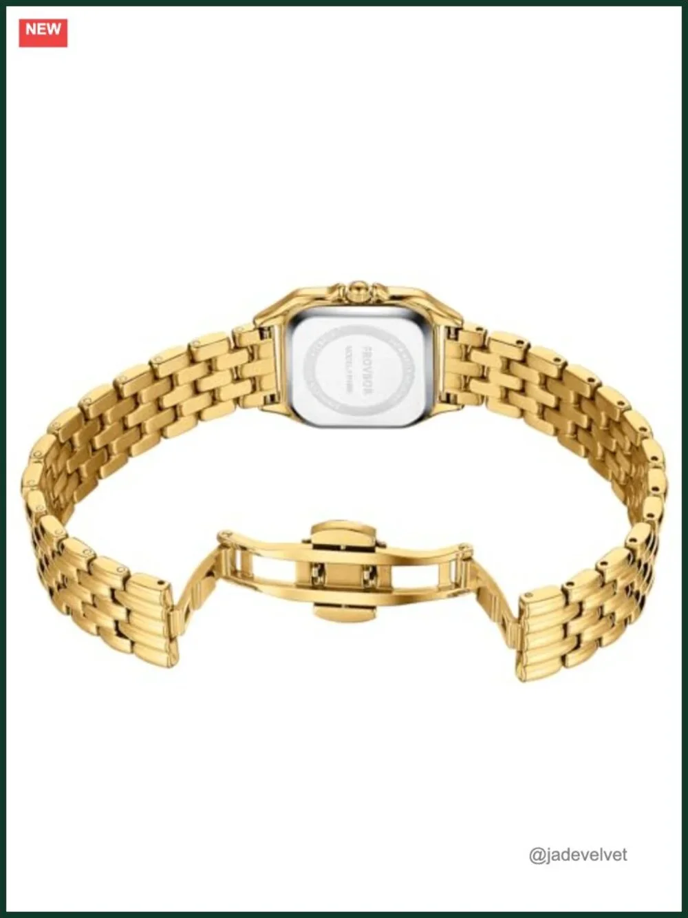 Vintage Rectangular Diamond Roman Dial Stainless Steel Bracelet Watch